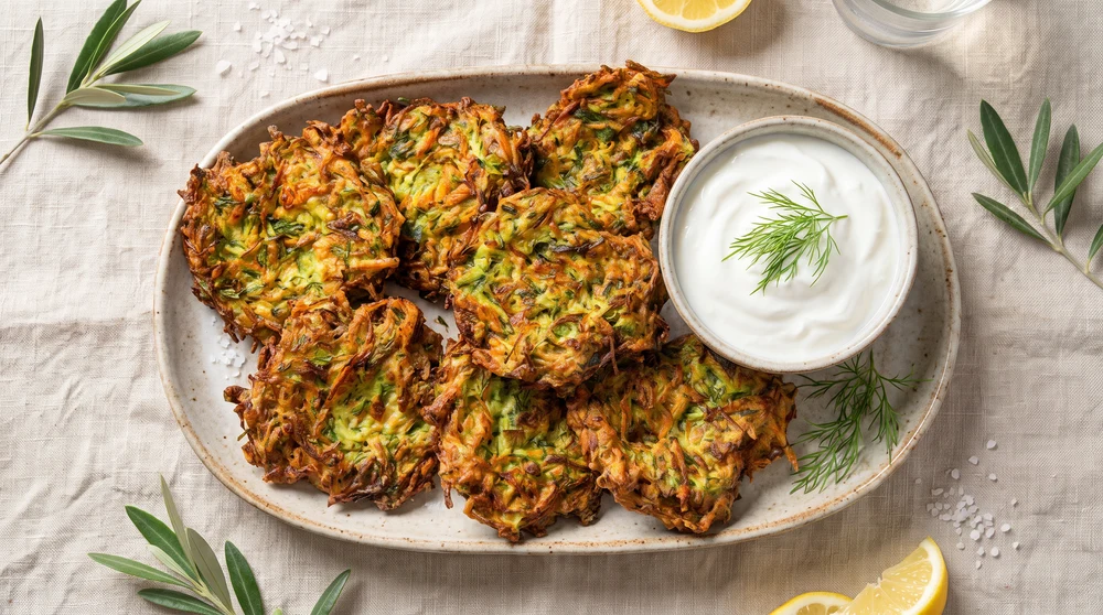 Crispy Zucchini and Carrot Fritters