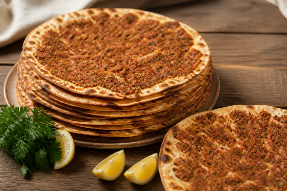 Large batch of baked lahmacun