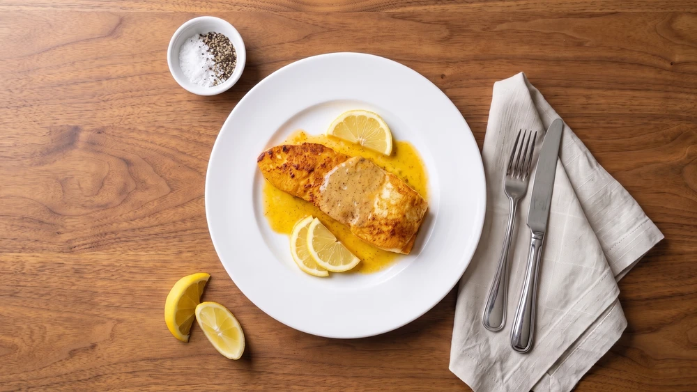 Seared Halibut with Lemon Brown Butter