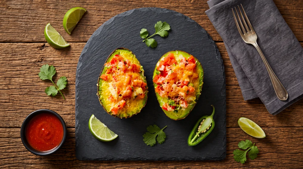 Baked Stuffed Avocado with Pico de Gallo