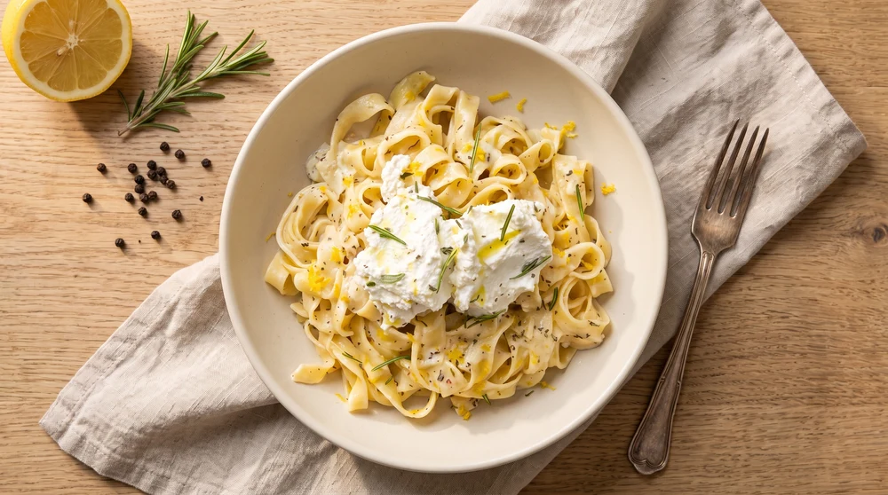 Creamy Lemon and Ricotta Pasta with Rosemary